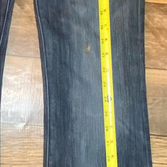 Rock &Republic Jeans 26 Womens Blue Denim Bootcut Stretch Distressed Embroidered - Picture 5 of 6
